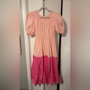 Easel Peach and Pink Maxi Dress